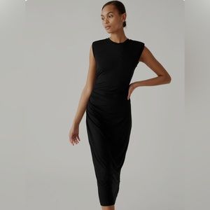 All Saints black jersey Gamma MIDI dress